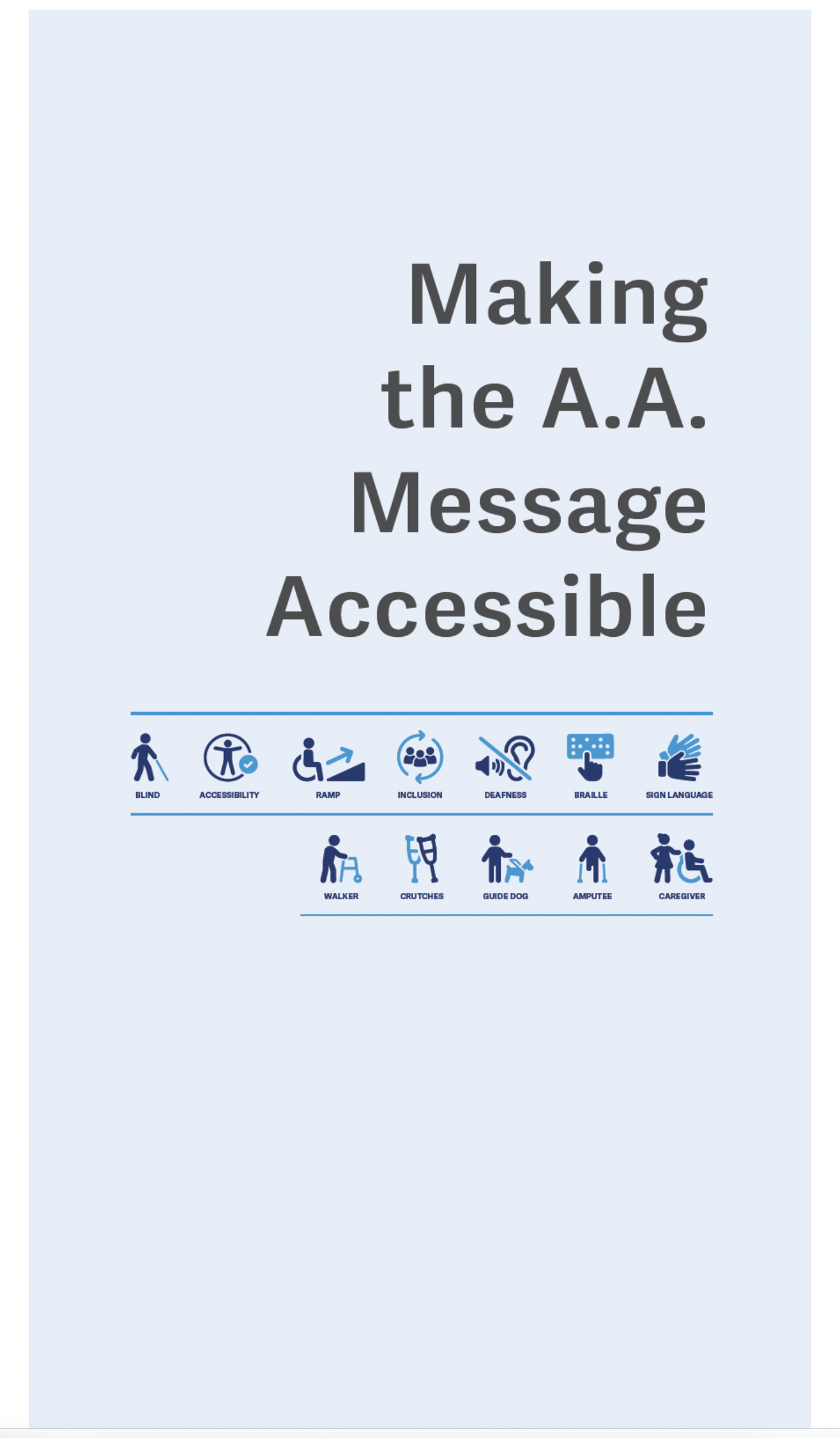 Making the A.A. Message Accessible
