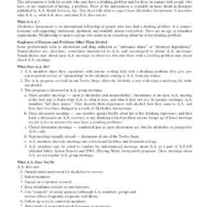 Information On Alcoholics Anonymous